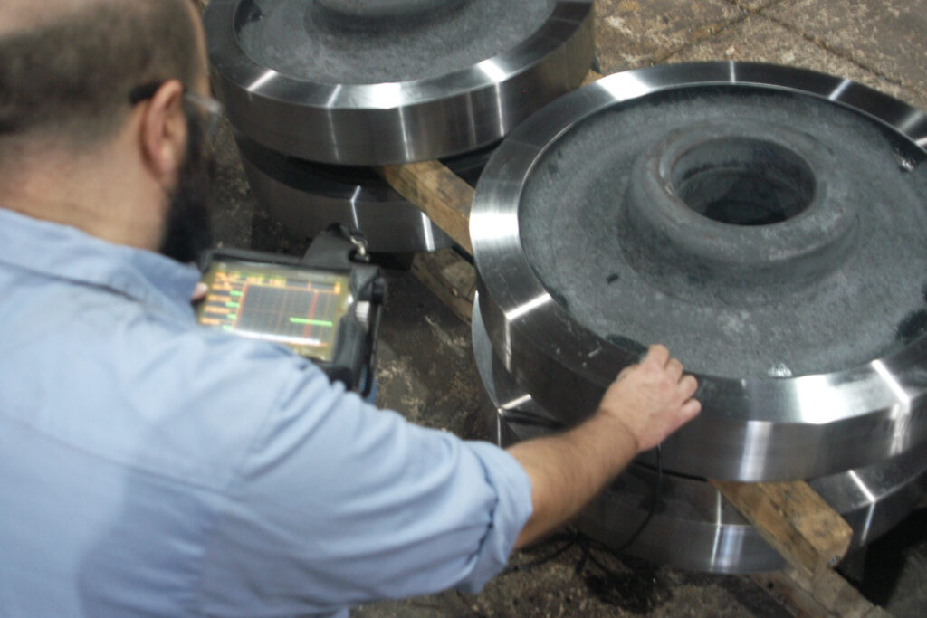 Ultrasonic Testing being performed