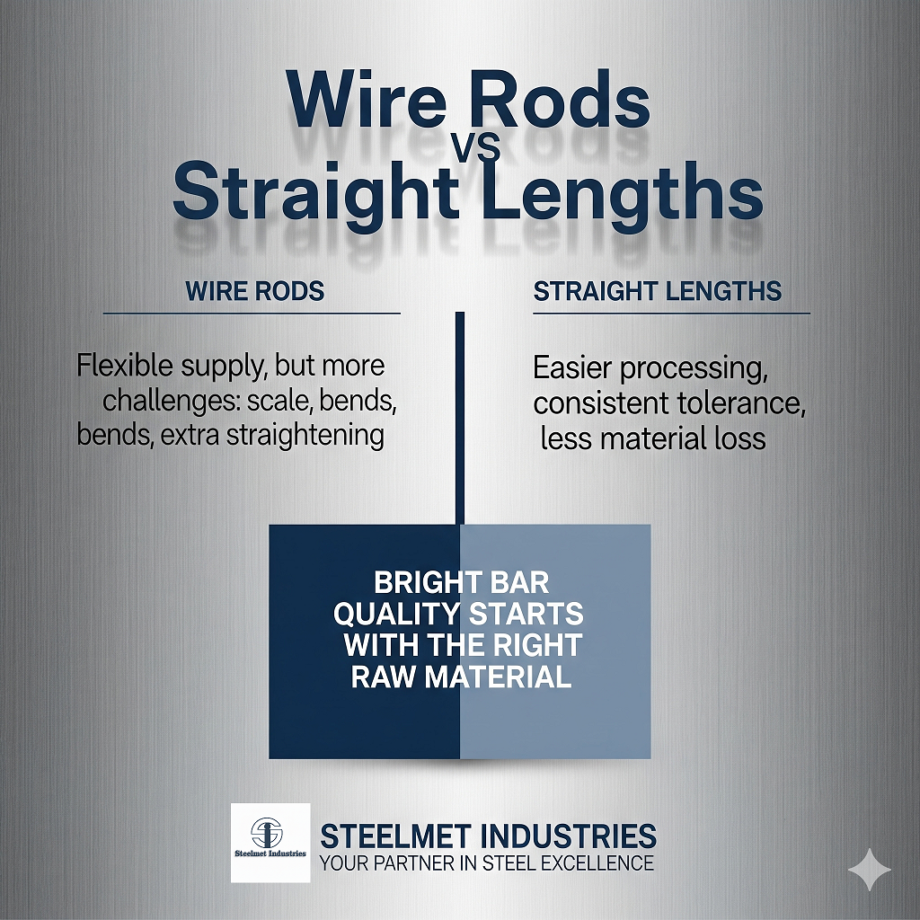 Wire rods vs straight lengths comparison for bright bar manufacturing